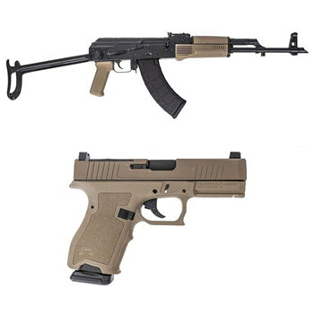 PSA AK-47 GF3 Classic Forged Under Folding Polymer Rifle &amp; PSA Dagger Compact 9mm Pistol, FDE - $899.99 - $899.99