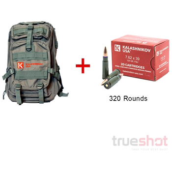 Kaslashnikov - 7.62x39 - 124 Grain - FMJ - 320 Rounds - Kalashnikov Backpack - $199.99 + Free Shipping with code: gxjvdpmu - $199.99