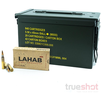 Lahab 5.56x45mm 62 Grain M855 FMJ 840 Rounds with Steel Ammo Can - $334.99 FREE SHIPPING with code "qkvqdevx" - $334.99