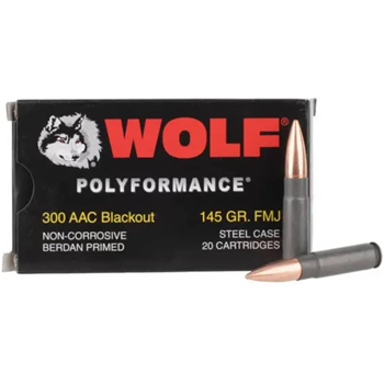 Wolf Polyformance .300 Blackout 145-Gr. FMJ 20 Rnds - $14.99 - $14.99