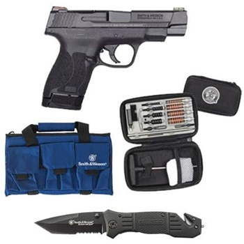 S&amp;W PC M&amp;P 9 Shield M2.0 9mm Pistol w/ Cleaning Kit, S&amp;W Extreme Ops Drop Point Folding Knife, &amp; S&amp;W M&amp;P Pro Tac Range Bag - $374.99 - $374.99