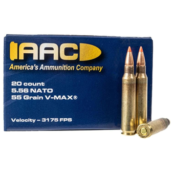 AAC 5.56 NATO 55 Grain V-Max w/ Cannelure 20rd Box - $10.49 - $10.49