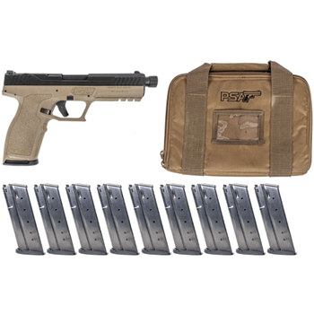 PSA 5.7 Rock Complete Optics Ready Threaded Barrel Pistol With 10 Magazines &amp; PSA Pistol Case, 2-Tone FDE - $599.99 - $599.99