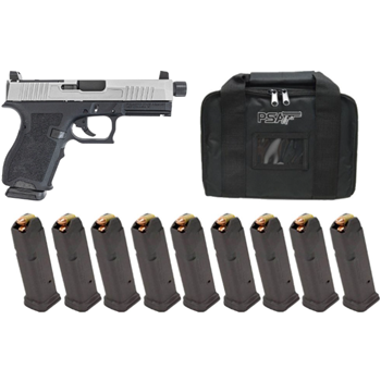 PSA Dagger Compact Stainless RMR Pistol With Threaded Barrel &amp; Suppressor Day Sights With 10 15rd Magazines &amp; PSA Pistol Bag - $379.99 - $379.99