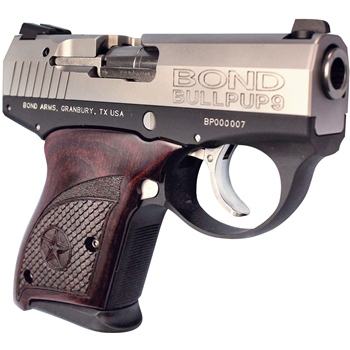 Bond Arms BullPup9 Stainless 9mm 3.35" Barrel 7-Rounds w/ Engraved Rosewood Grips - $1099.99 ($7.99 S/H on Firearms) - $1,099.99