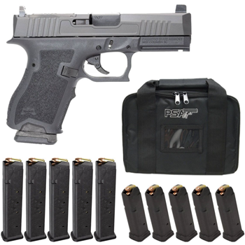 PSA Dagger Compact 9mm Pistol With Doctor Slide &amp; Non-Threaded Barrel, Black DLC With 10 PMAGs 27rd/15rd Magazines &amp; PSA Pistol Bag - $399.99 - $399.99