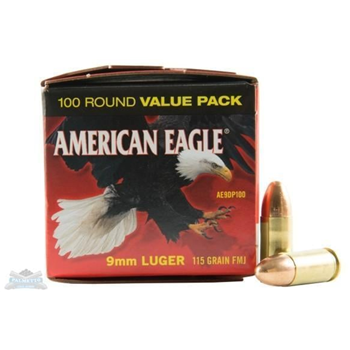 American Eagle 9mm 115gr 100 rounds - $36.99 - $36.99