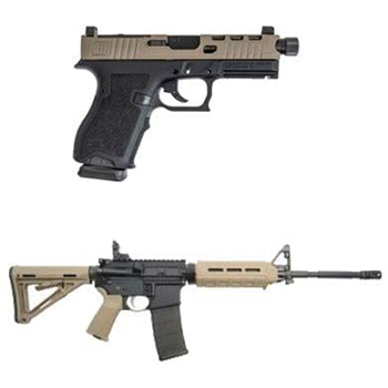 PSA 16" Nitride 5.56 NATO MOE Rifle &amp; PSA Dagger Compact 9mm Pistol w/ SWR RMR Slide &amp; Rear Sight Rear - $799.99 - $799.99