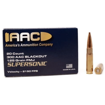 AAC 300 Blackout Ammo 125 Grain FMJ 20rd Box w/JAG Head Stamp - $9.99 - $9.99