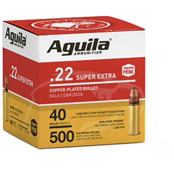 Aguila Super Extra 22lr 40gr Copper 1.500 Rnd (6 boxes) - $91.94 w/code "HOME10" + S/H - $91.94