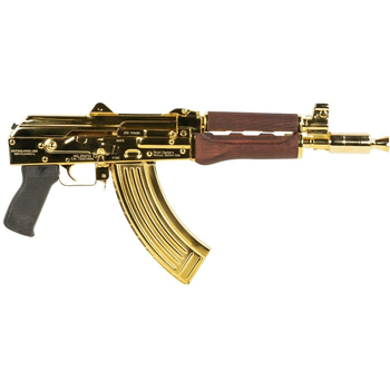 Zastava USA ZPAP92 AK Pistol Gold 7.62 X 39 10" Barrel 30-Rounds Serbian Red Wood - $5389.99 ($7.99 S/H on Firearms) - $5,389.99
